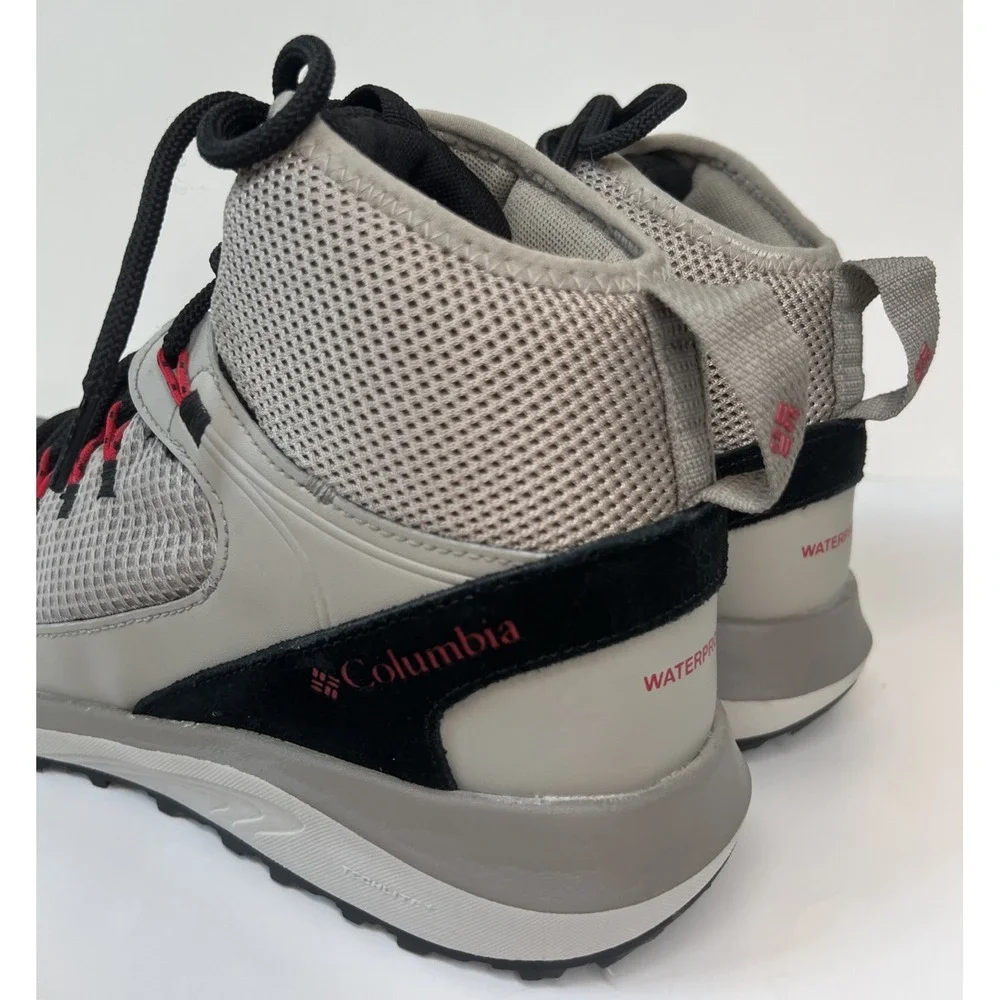 Columbia Men's Trailstorm Mid Waterproof Shoe in Gray & Red Size 11 BM0155-005